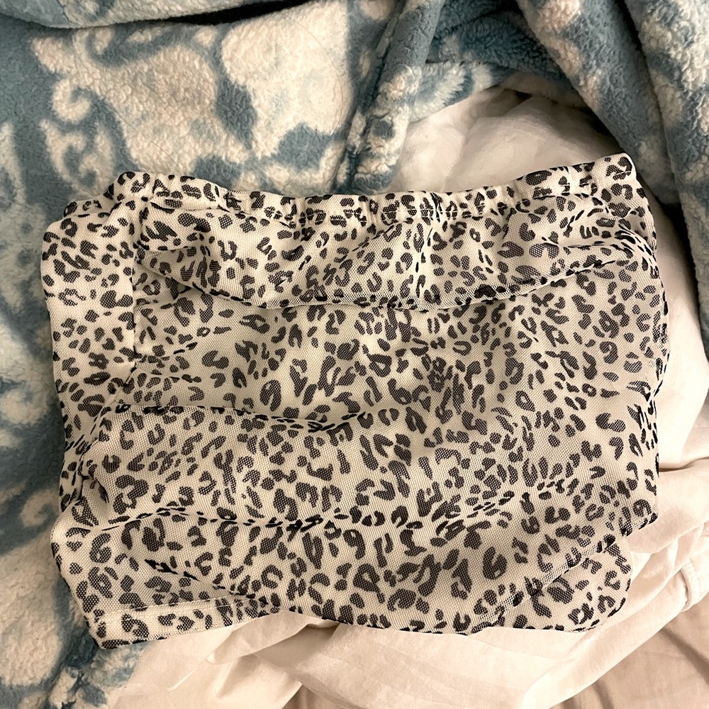 cheetah or leopard print tube top/ skirt